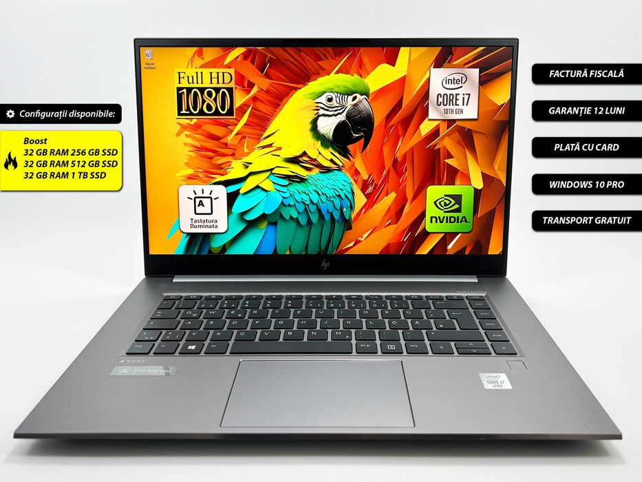 Laptop HP ZBOOK G7 i7 gen 10 32 gb 512 15 inch Nvidia Garantie 1 an