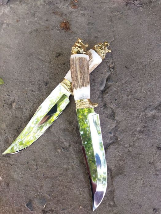 Sovga bop latun quyilgan sher kallali sopi buģu shoxi ajoyib pichoq