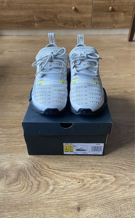 Adidas NMD_R1 J "White Team Solar Yellow"