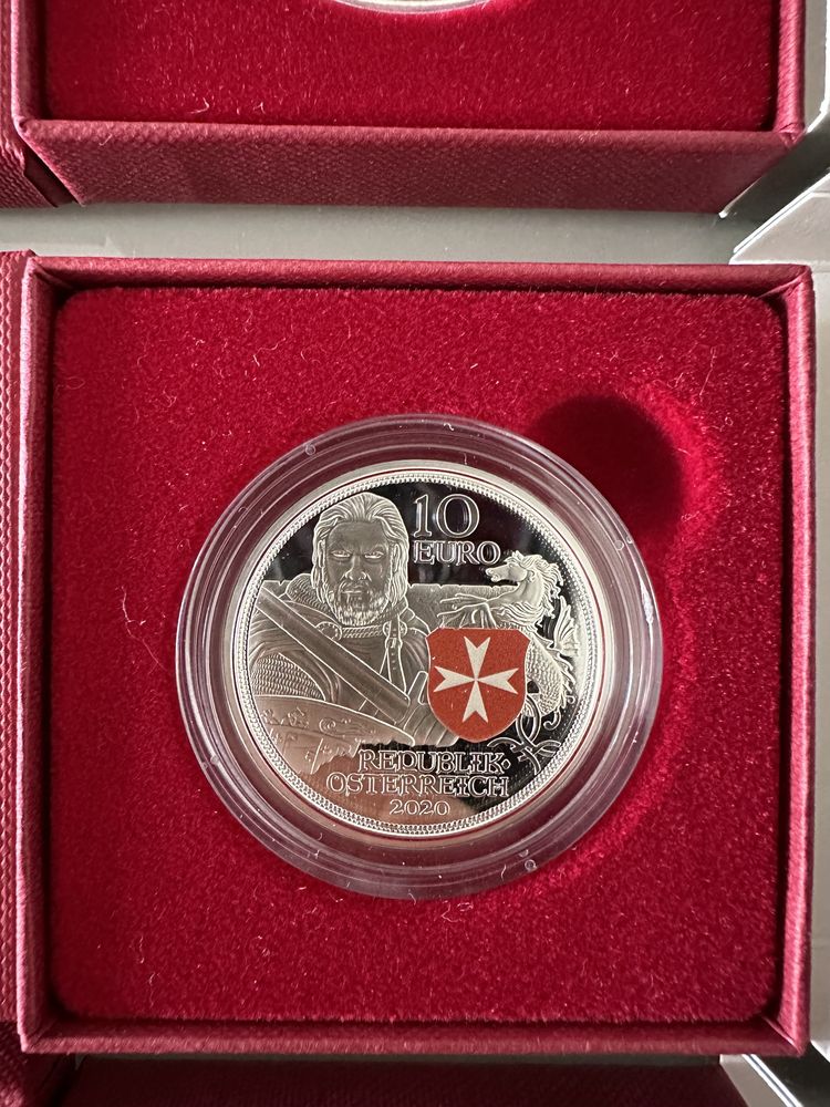 Colecție completă Knights’ Tales monede argint - Münze Österreich