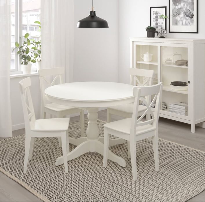 Masa extensibila IKEA Ingatorp, alb 110/155cm
