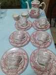 Set cești cafea porțelan englezesc vechi complet ,21 piese.