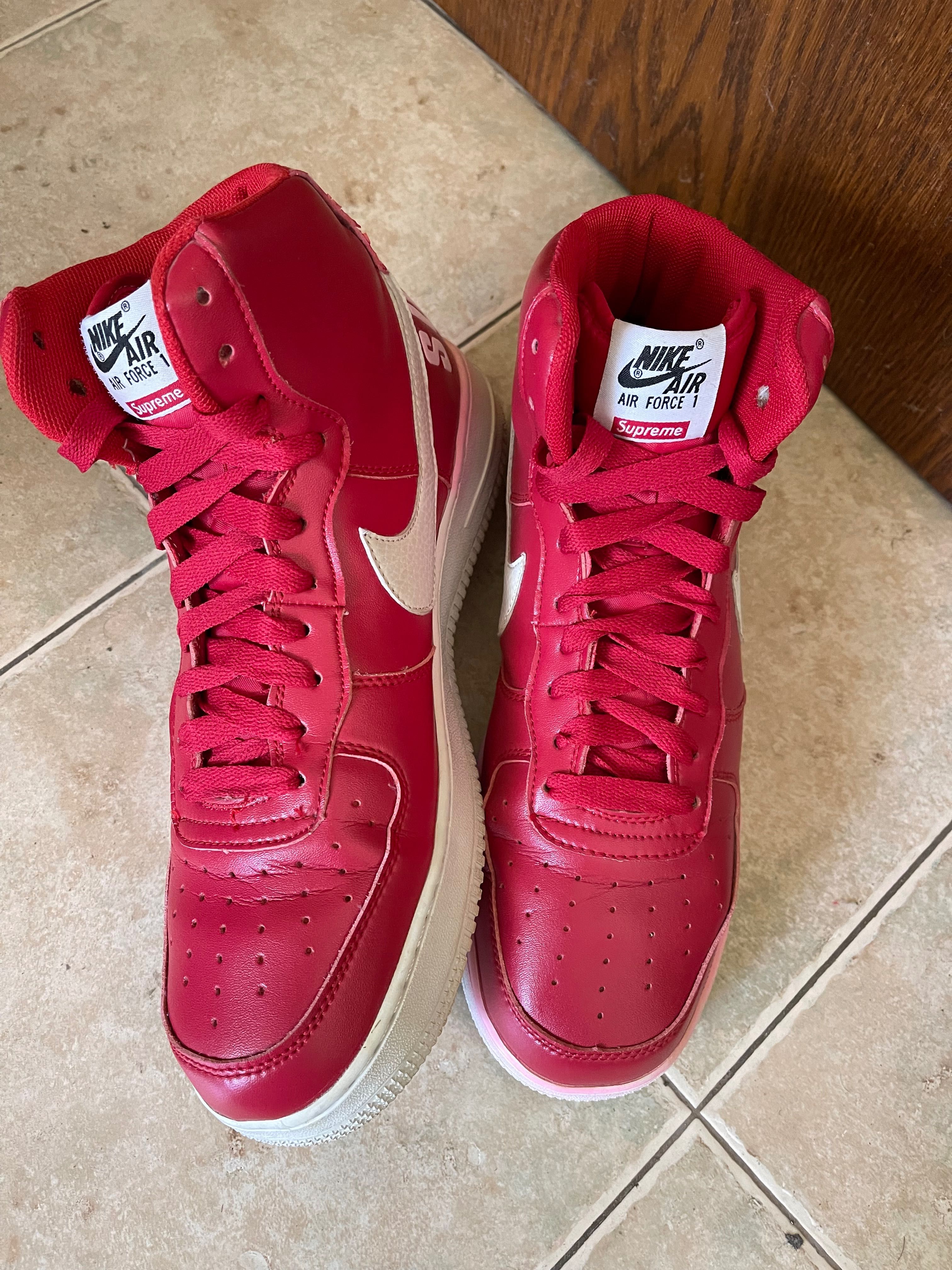 Nike Supreme x Air Force 1 High SP Red