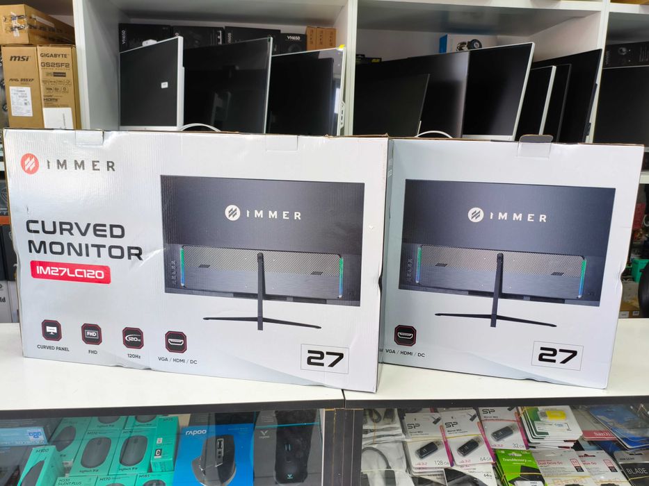 Монитор Immer 27" Curved FullHD 120hz, HDMI НОВЫЙ