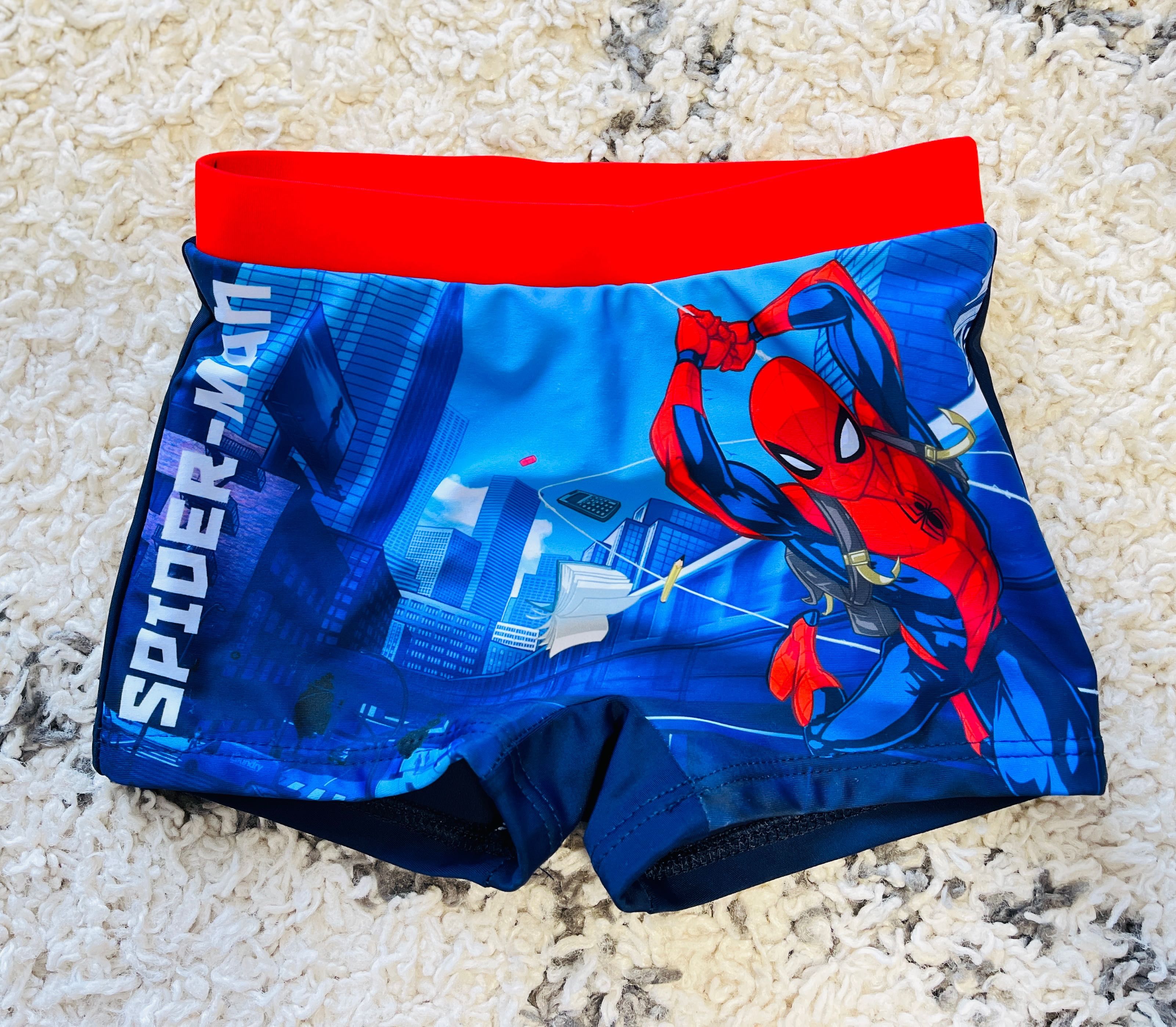 Комплект Spider-Man за плуване 2-3 годинки Бански 98/104+Джапанки 25EU