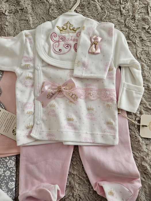 Set 4-5 piese bumbac 100% 0-3 luni(56-62)