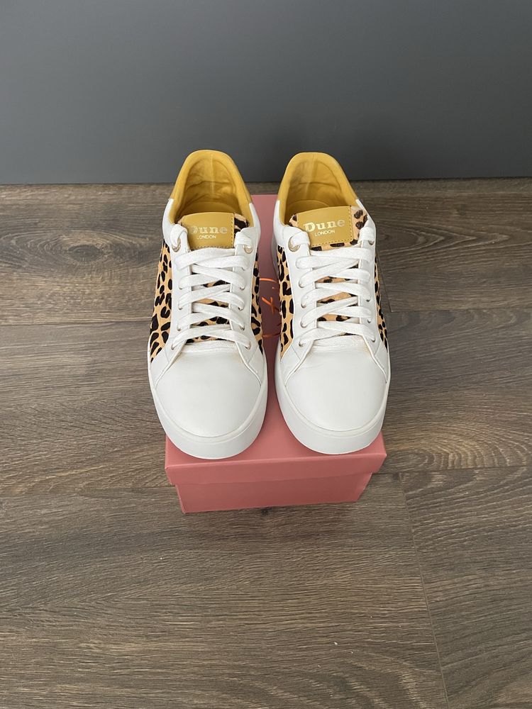 Sneakers/Tenisi dama, din piele, 36, uk 3,(22,5 cm), albi, Dune London