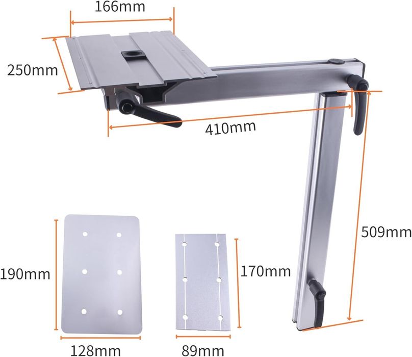 Picior masa din aluminiu, pliabil,rotativ, detasabil pentru rulota