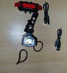 Far și stop reancarcabile cu led pentru biciclete