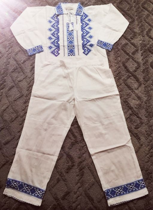 Costum popular băieți motive tradiționale din bumbac