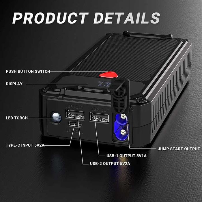 Нов джъмп стартер 4-в-1 26800mAh / 4000A чисто нов в целофан...
