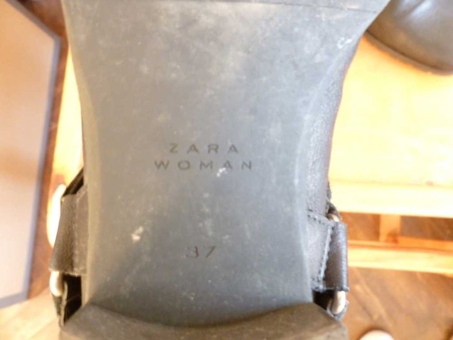 ZARA боти от естествена кожа с кабси