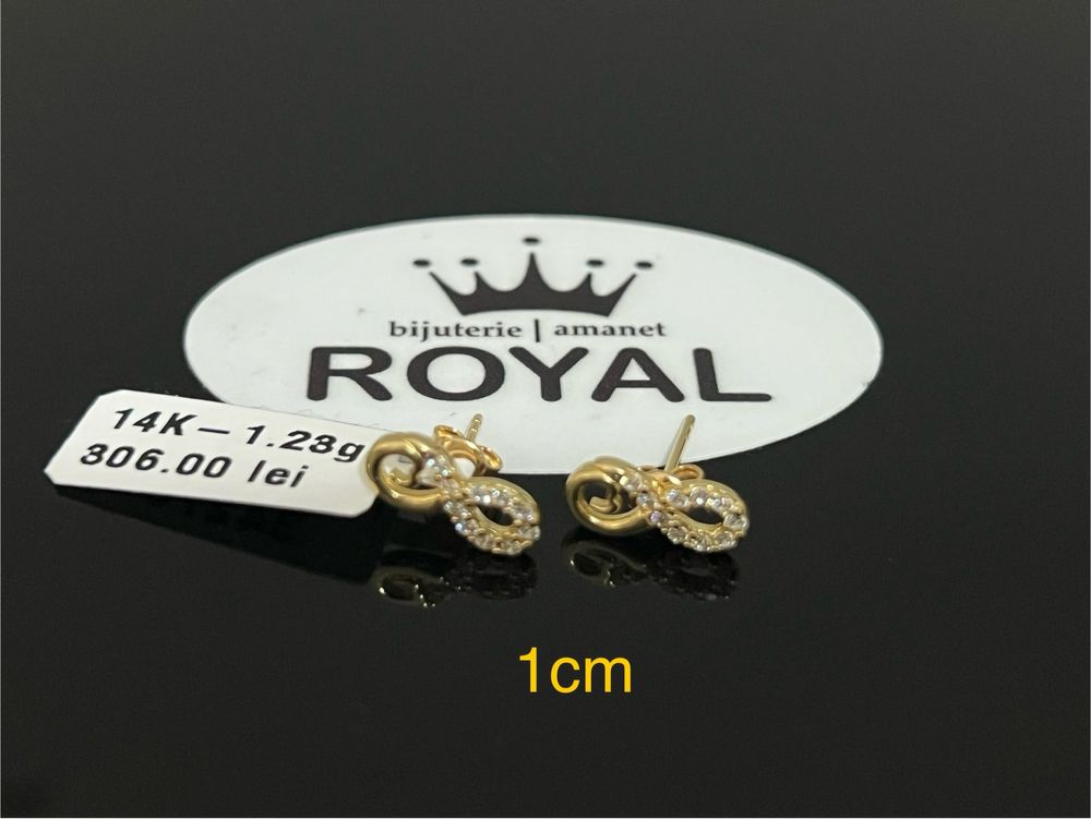 Bijuteria Royal CB : Cercei dama aur 14k 1,23gr 1cm