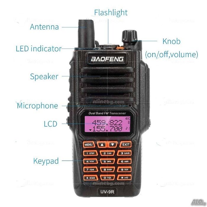 Мощна, двубандова, професионална радиостанция Baofeng UV-5R 8W, UV-6R,