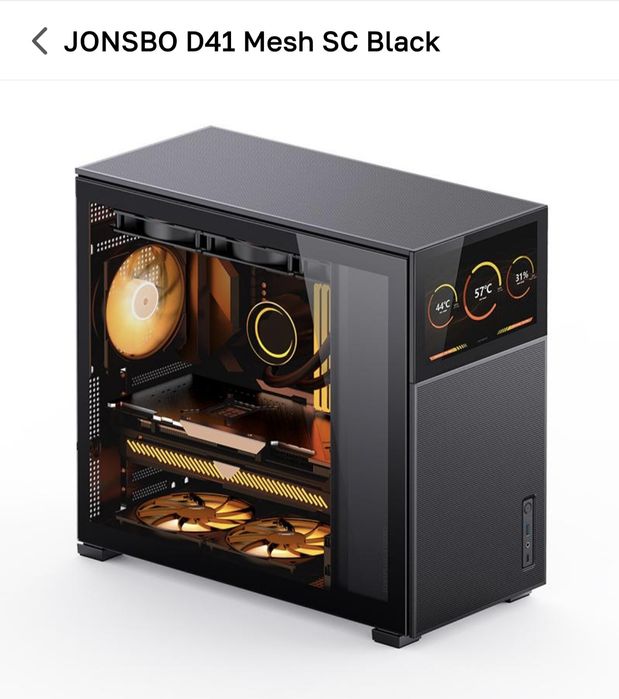 JONSBO D41 Mesh  Black+ argb кронштейн для видеокарты