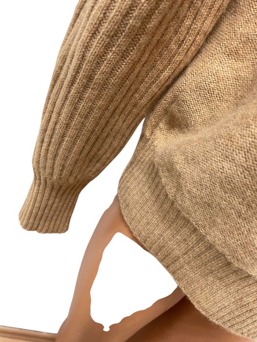 C&A размер S / M дамски кашмирен пуловер 100% КАШМИР кафяв Столче яка