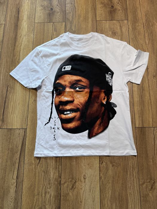 НОВО! Travis Scott Big Head White T-shirt тениска