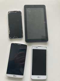 LG, iPhone 6 телефони и Alcatel таблет, за части