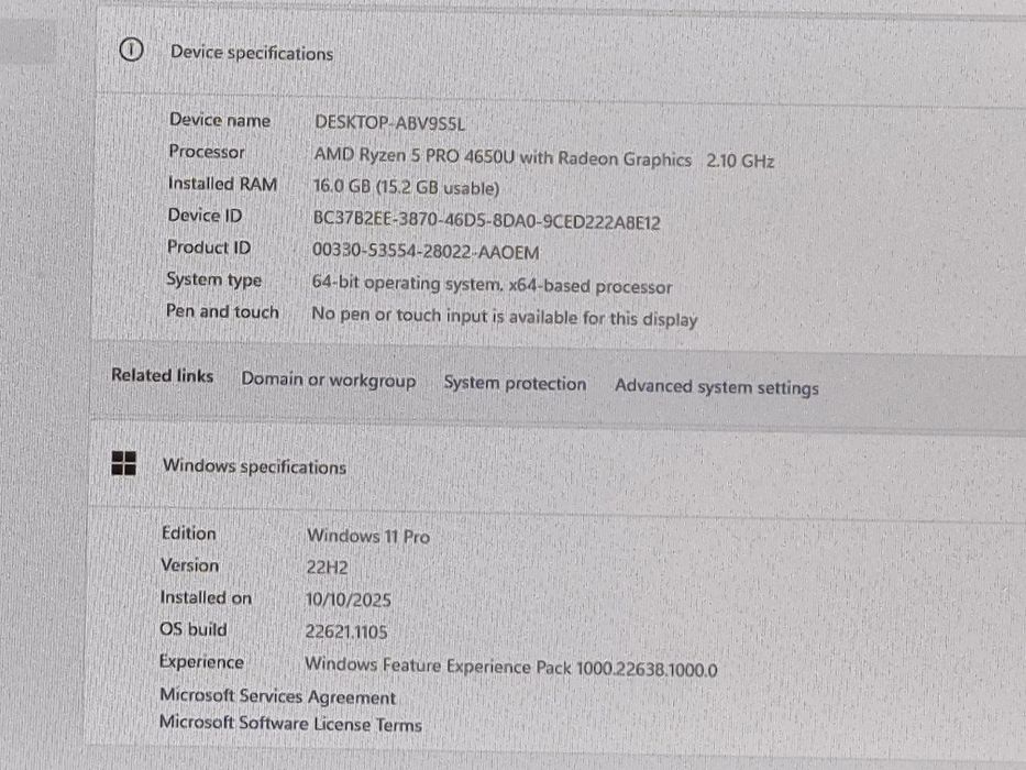 vand laptop Lenovo ThinkPad T14s.14"FH.Ryzen 5 Hexa.16 Gb.Ssd 512 Gb