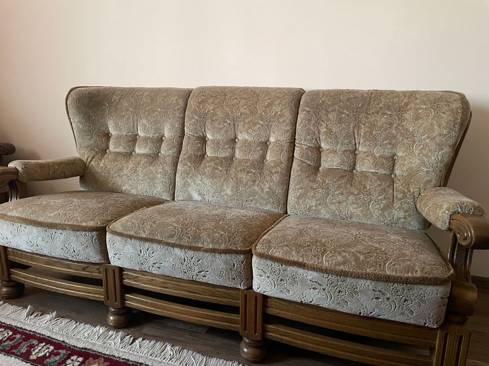 Vand canapele vintage retro baroc lemn masin 3+2