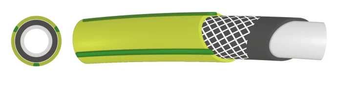 Furtun YELLOW PLUS 3/4" 50m, 4 straturi, clasa 3 rezistenta