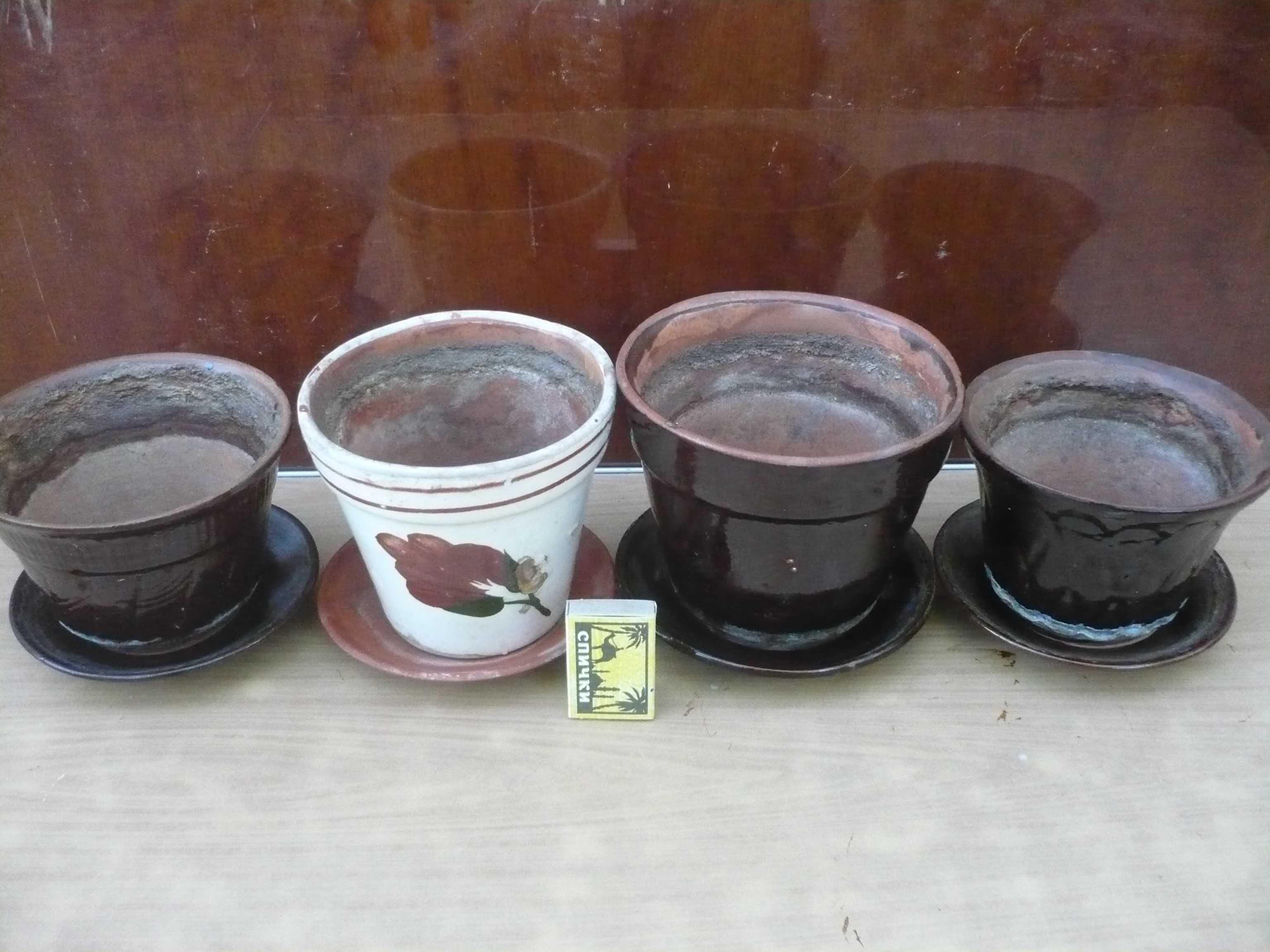 Керамические горшки для комнатных растений и цветов объёмом 1 литр