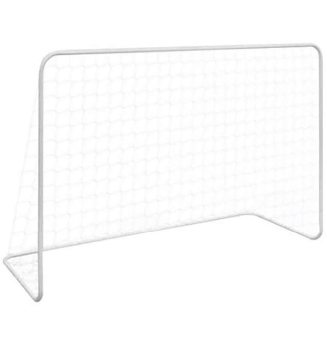 Метална футболна врата LiveUp, 182 x 122 x 61 см, Бял