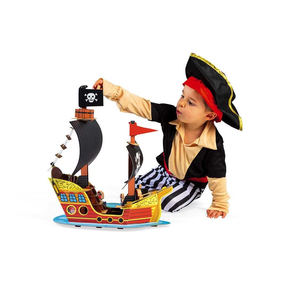 Set de joacă din lemn mini povești - Corabie de pirați - Janod J08579