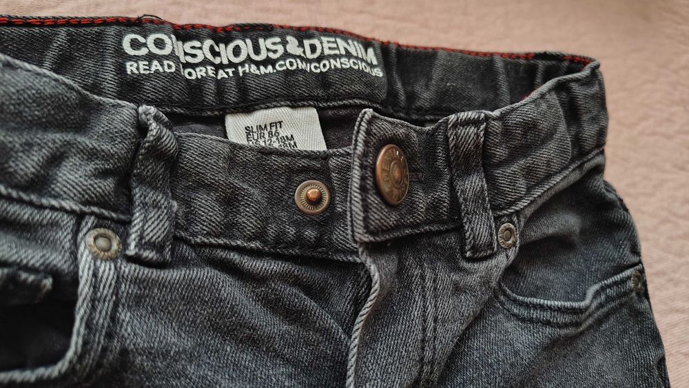 Blugi H&M Conscious Denim slim fit 12-18 luni
