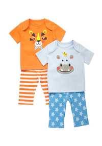 2 бр нови детски пижами  с къс ръкав за момченца размер 2-3 години