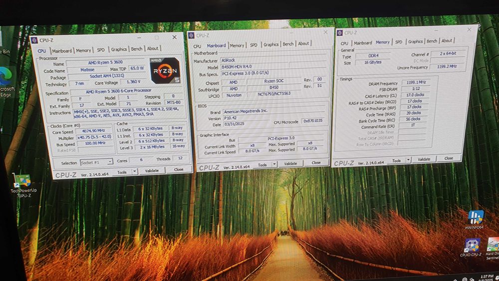 kit AM4 B450M + CPU Ryzen5 3600 + RAM + SSD