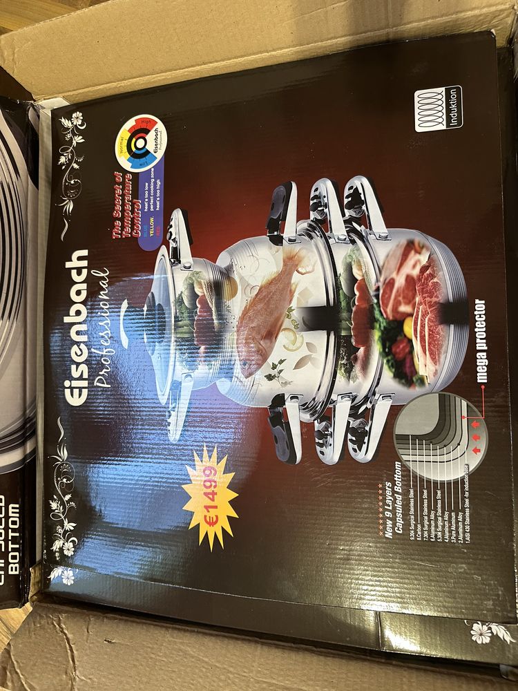 Тенджерu Eisenbach Professional Комплект:16 части (16PCS Cookware Set)