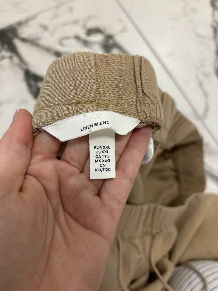 XXL Панталон от ленена смес с ластик H&M
