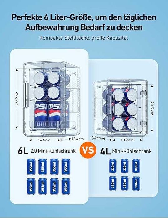 Mini frigider AstroAI 2 în 1, frigider de 6 litri / 8 doze