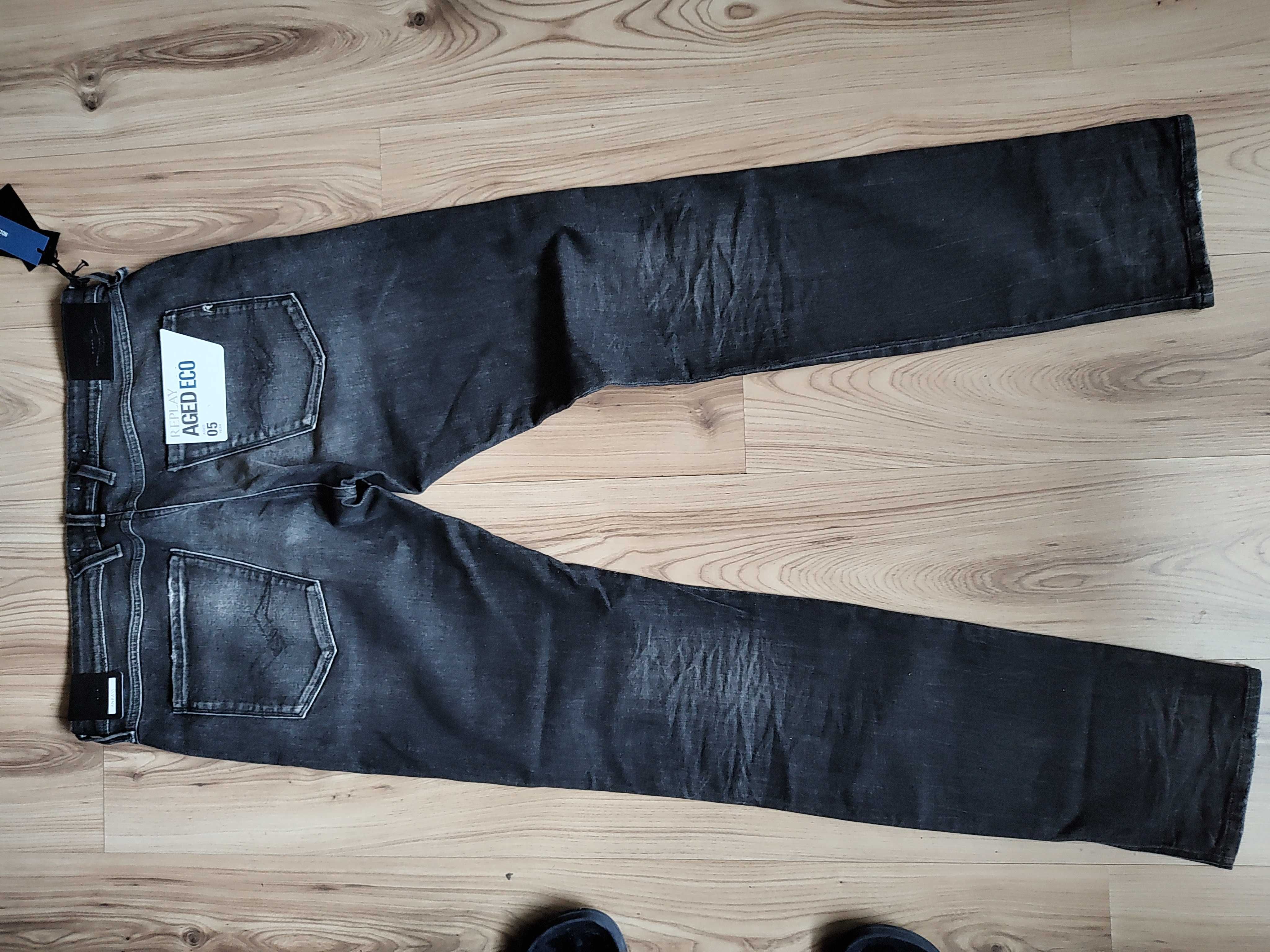 дънки REPLAY Anbass Slim-Fit Aged Jeans Power Stretch - W38/36L