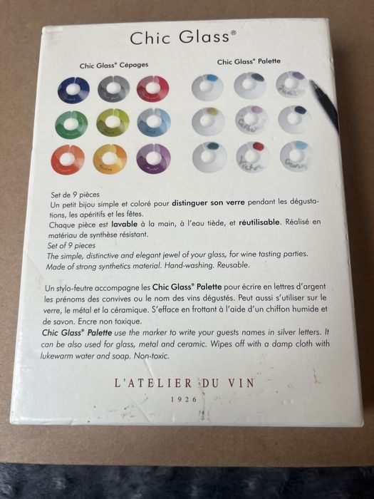 Много оригинални етикети за чаши Франция  Chic Glass