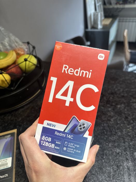 Смартфон Redmi 14 C неразопакован + нови слушалки +протектор за екран