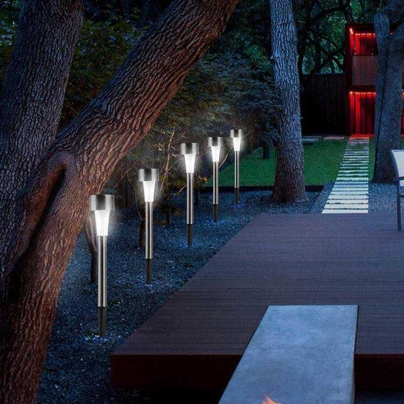 Set 10 Lampi Solare cu LED Tip Felinar pentru Curte Rezistente la Apa