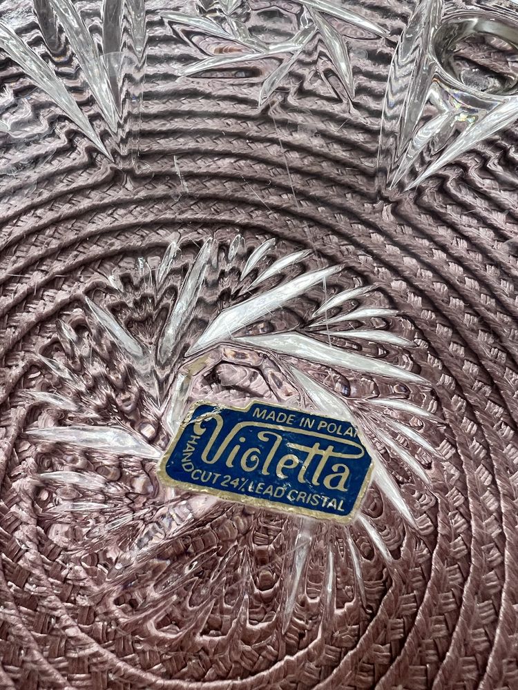 Кристална купа Violetta – 24% оловен кристал, Полша, НОВА