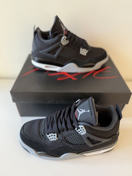 Air Jordan 4 Retro Black Canvas Full Box