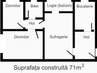 Apartament 3 camere, semidecomandat, zona Malu Rosu