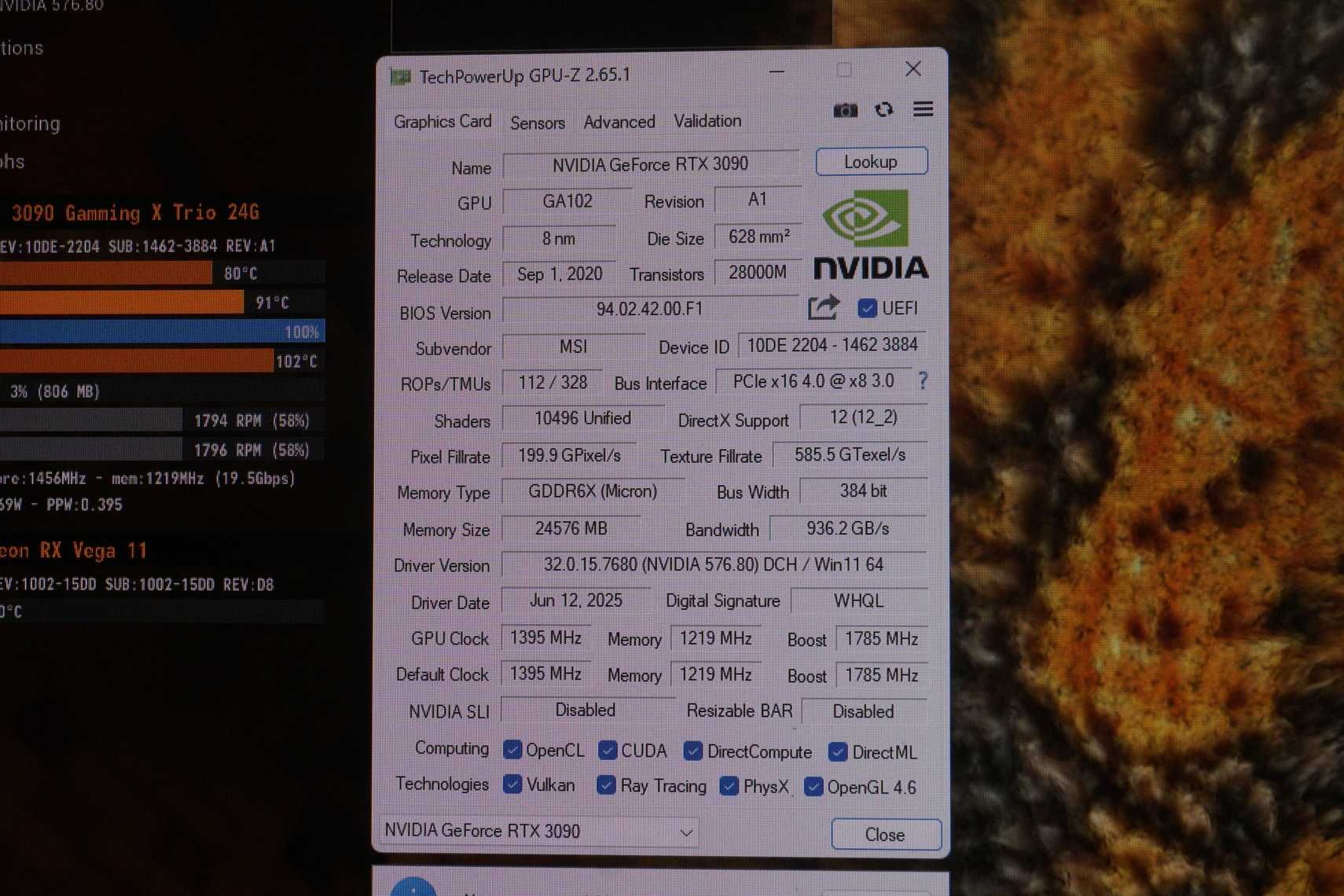GPU видео карта Nvidia GeForce RTX 3090 24GB MSI Gaming X Trio Вкл.ДДС