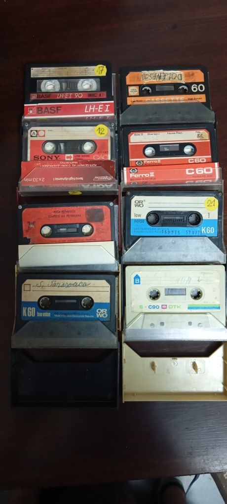 Casete audio , Basf ,Maxell,Jvs,Sony,DTK,