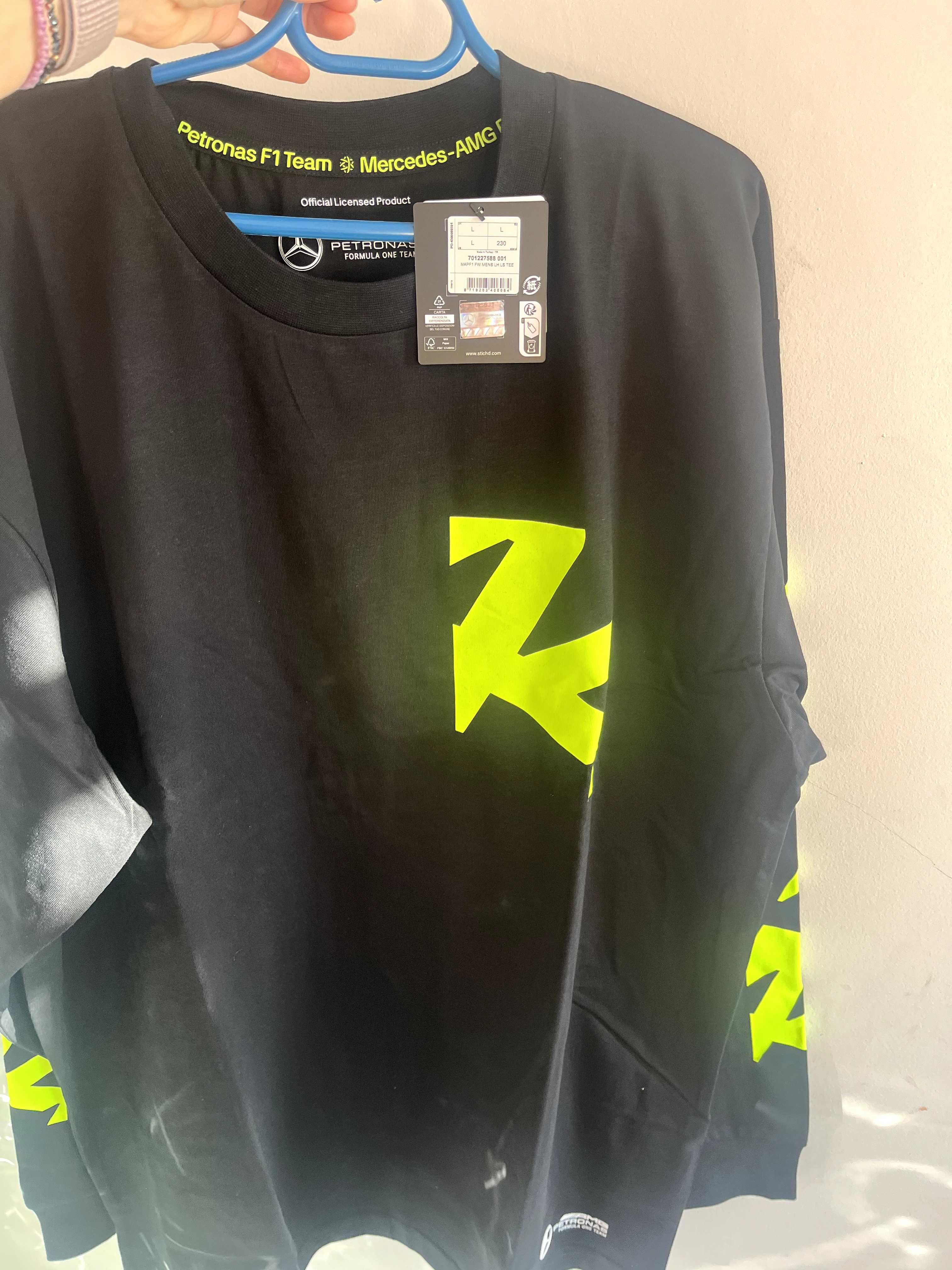 Мъжка блуза Mercedes AMG Petronas F1 Lewis Hamilton 44 Long Sleeve