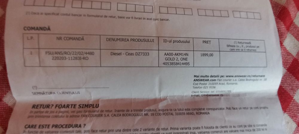 Ceas diesel AA00-AKM14N GOLD 2, ONE 4053858414495