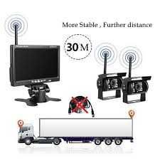 Безжична система за паркиране за камион с монитор и две камери