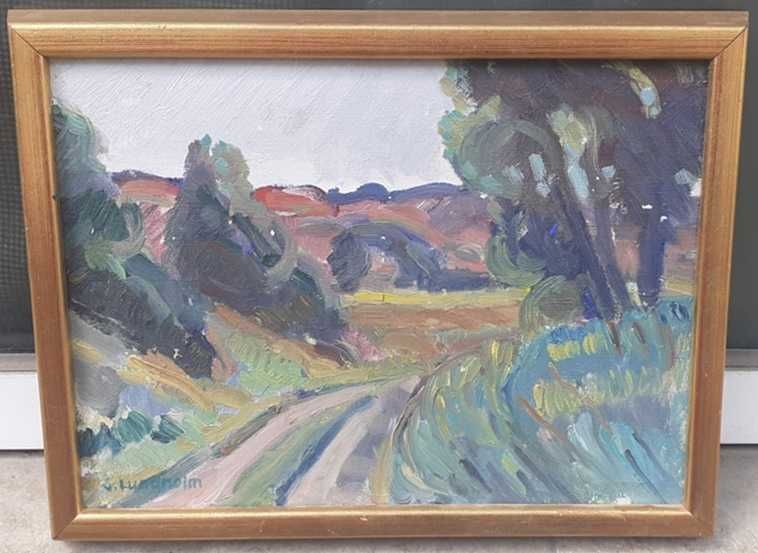 Tablou vechi - peisaj - semnat G. Lundholm