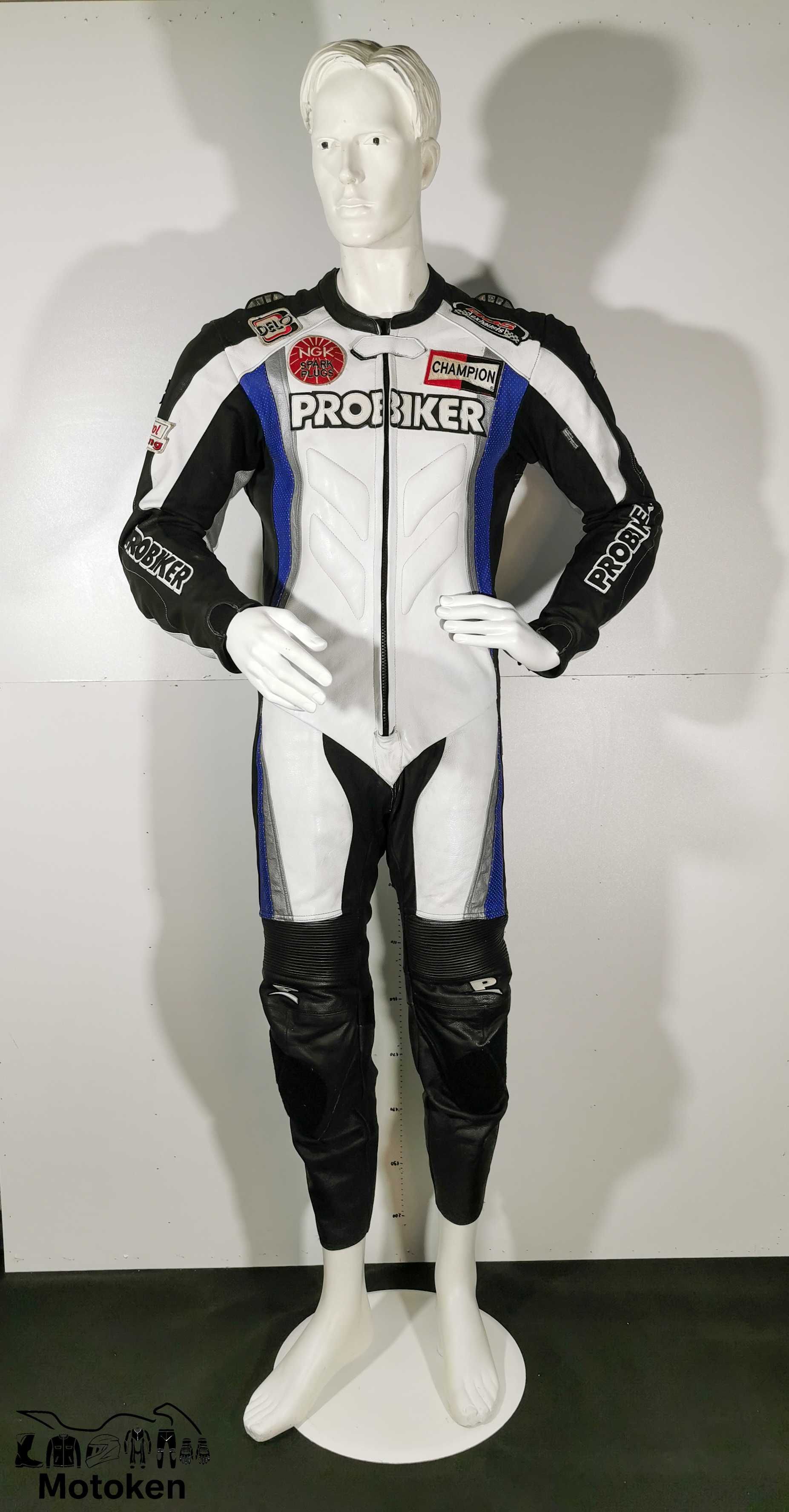 Costum moto piele Costum Probiker cu cocoasa marime 50