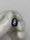 LANT + PANDANTIV AUR alb 14K - OU de Paste + Email - Model Faberge !
