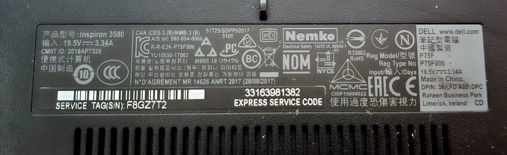 Dell Inspiron 3580